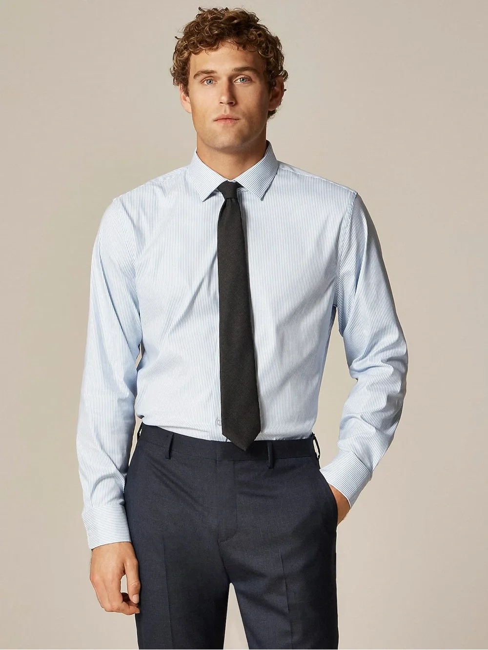 J. CREW Slim Bowery performance stretch dress shirt in Blue Size M NWD $98 CA351